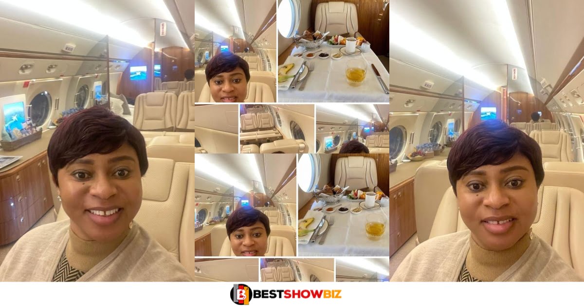 MP Adwoa Safo spotted in a private Jet coming to Ghana after over a year of staying in America