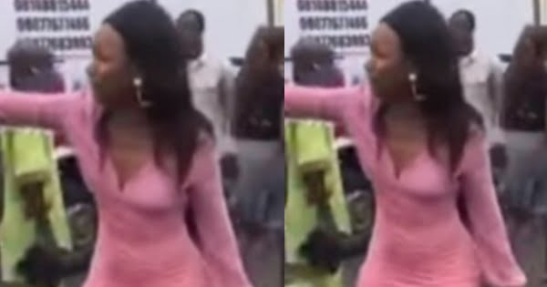 Lady chases man on the streets for spanking her nyἆsh (watch video)
