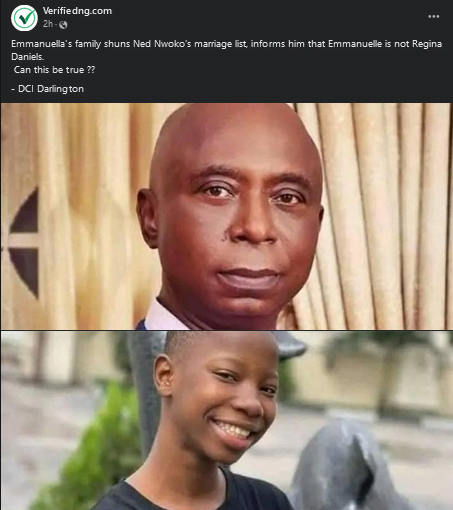 Emmanuella's family declines Billionaire Ned Nwoko's request to marry her (details)