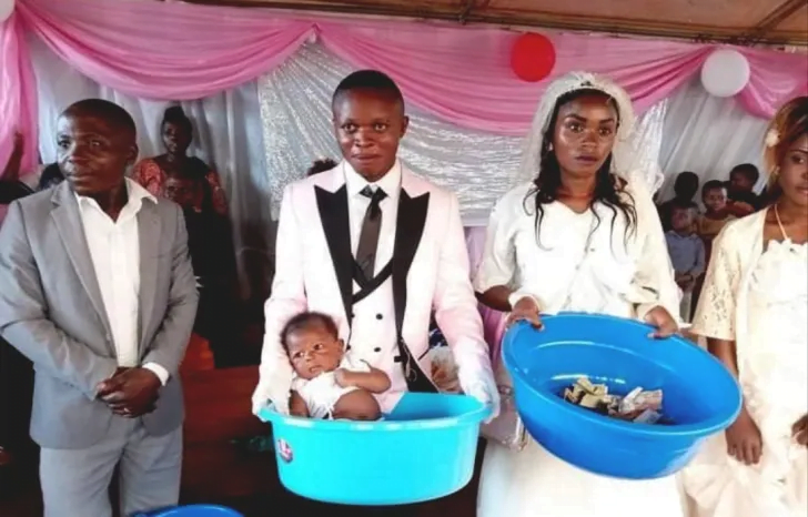 Side Chick Brings Groom's Secret Child As Gift To Him During Wedding Offertory