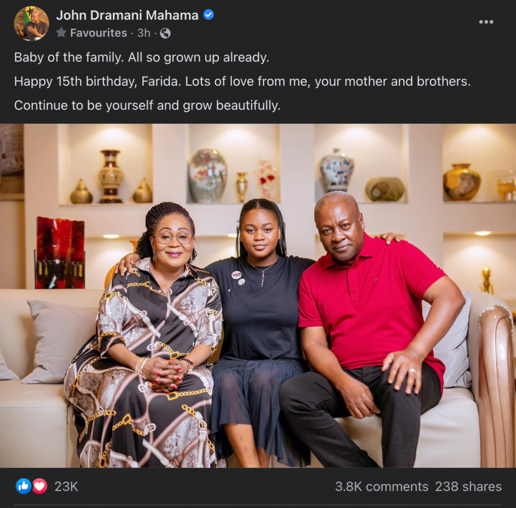 'Be yourself and don't mind what people say"- Mahama encourages his daughter after tw3rk!ng video goes viral