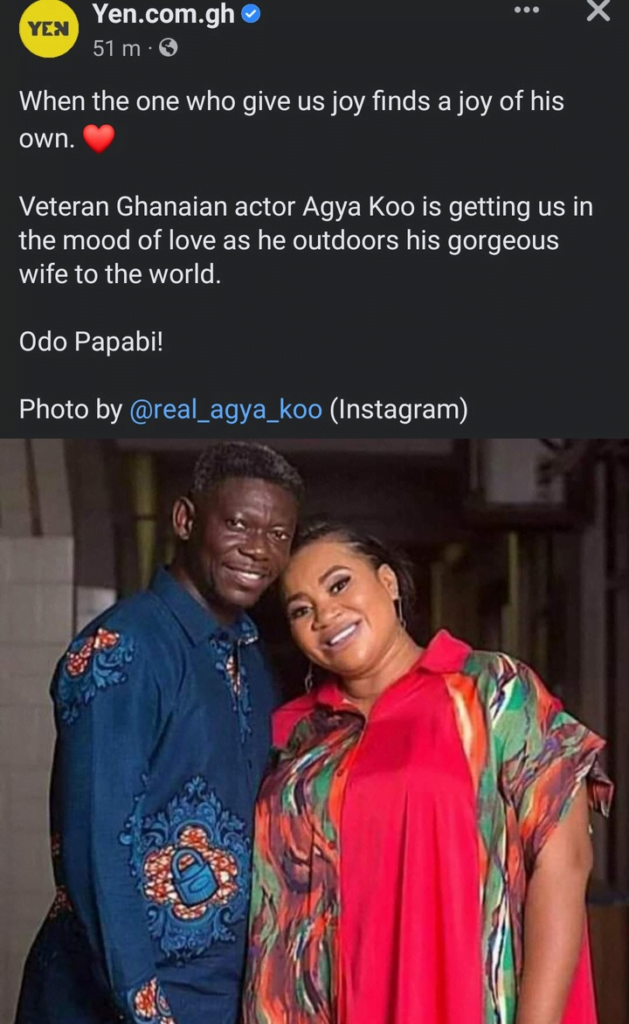 Agya Koo Finally Shows Off The Face Of His 2nd Wife For The First Time