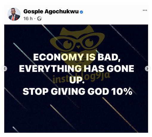 "Things are increasing so increase the tithe, the 10% is not enough"- Pastor tells Christians