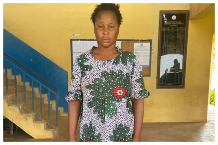 "I didn't do it, an evil spirit came over me"- Lady who was caught stealing a baby explains.
