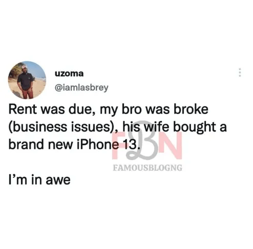 "My wife bought an iPhone 13 when I am struggling to find money to pay our rent"- Man cries