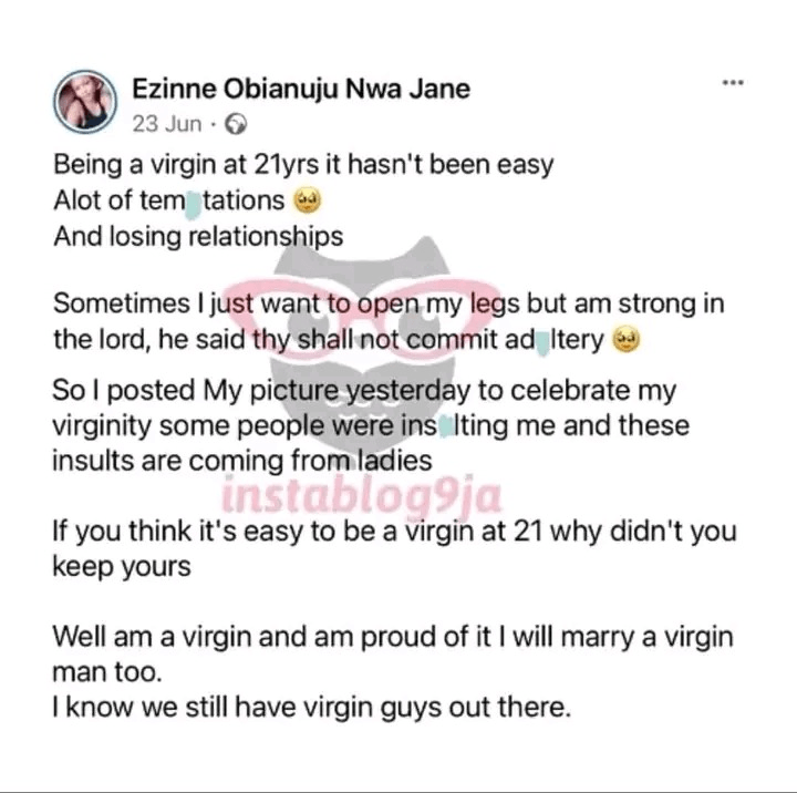 I Am Virgin At 21 And Am Proud - Young Lady Says￼