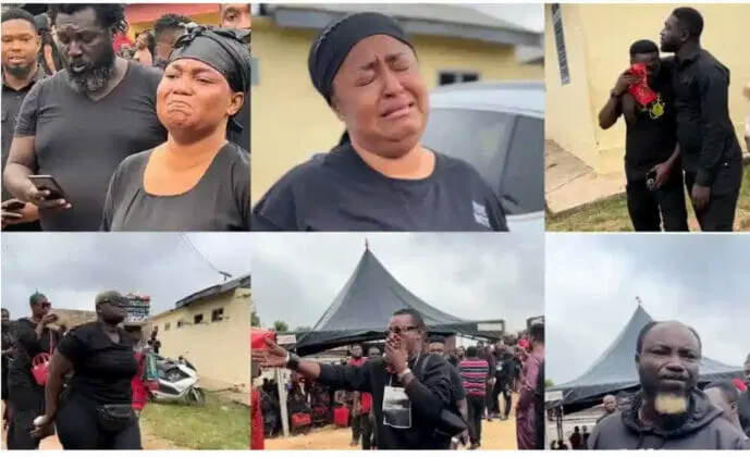 Sad video of Kumawood actors and actresses Crying at the funeral of their colleague Osei Tutu surfaces online (watch)