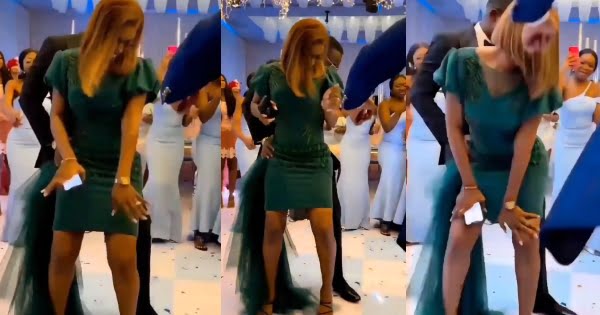 Wife of Kennedy Osei spotted tw3rk!ng for him at a wedding reception (watch video)