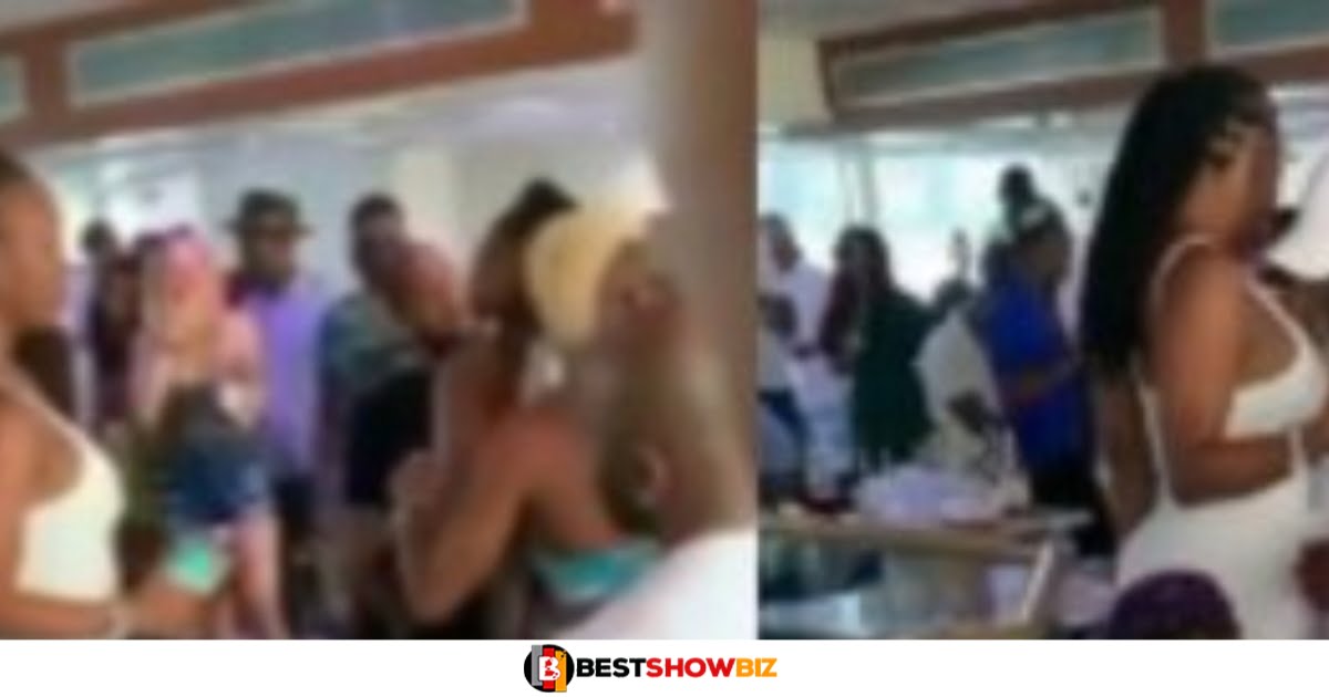 (Watch video) Two lesb!ans spotted 'eating' themselves in public.