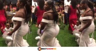 Lady with big nyἆsh and melons causes confusion as she dances hard at a wedding (video)