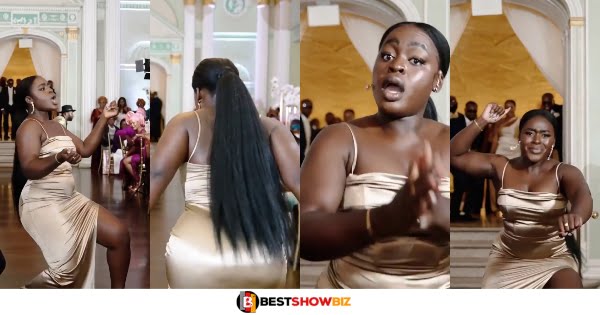 Curvy lady takes all the attention at a wedding after she took the dance floor (watch video)