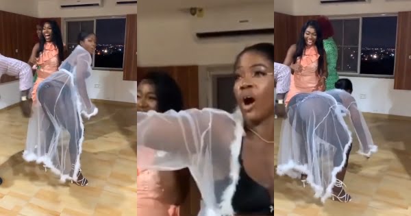 "None of you have a bigger backside than me"- Lady tells her friends as she allows a man to touch it (watch video)