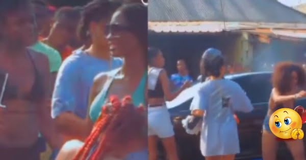 Video of ladies dancing 'half-nakeet' on the streets causes confusion online (watch)