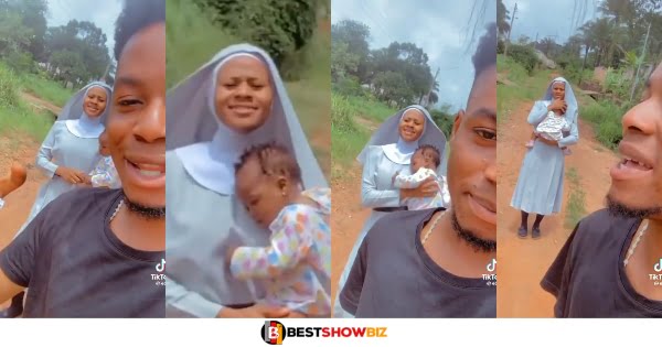 "God is enjoying this pretty girl"- Man says as he records a beautiful Roman sister (video)