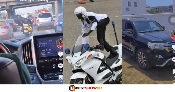 Rich Ghanaian kid gets Police escort just to go and buy a burger (video)