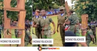SHS Cadet boy carry 3 sitting desk with his teeth (watch video)