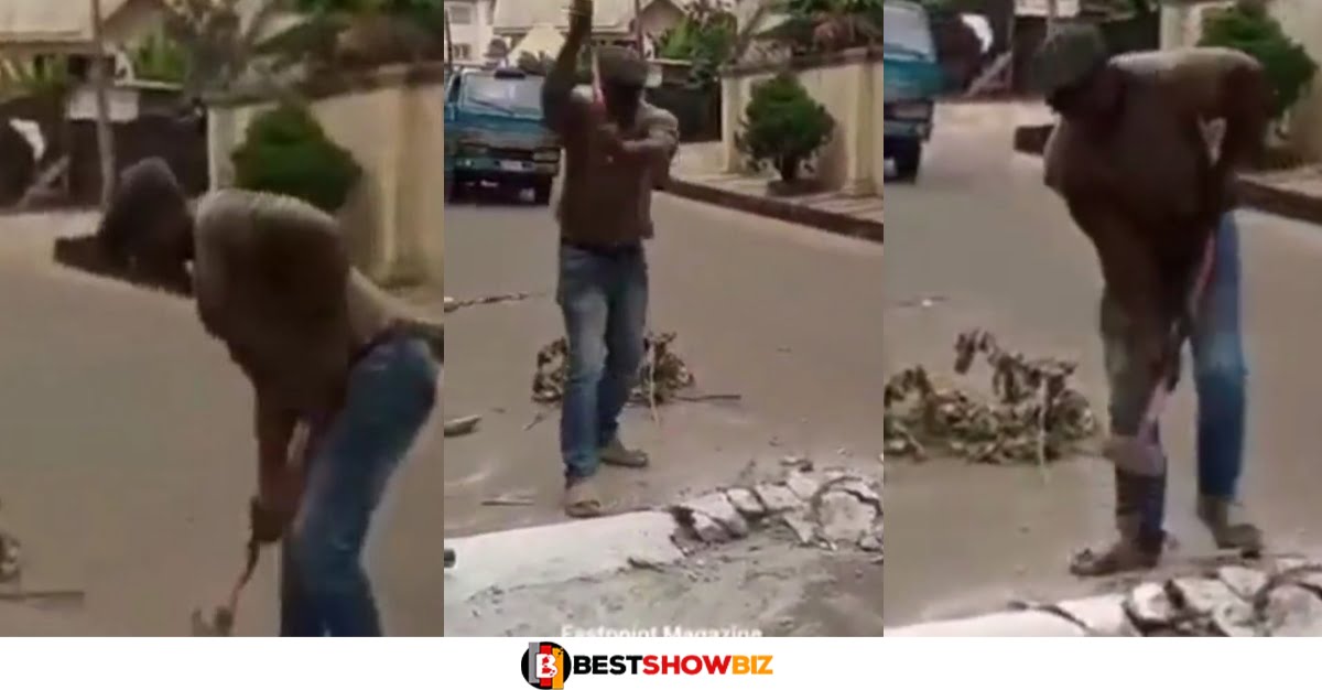Angry Man destroys speed bump, says it obstructs drivers (video)