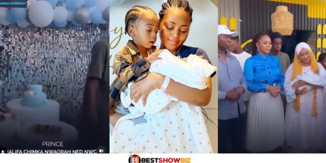 Beautiful Video From The Naming Ceremony Of Regina Daniel’s Second Son Surfaces