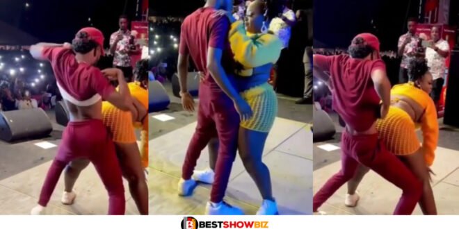 See How A Male Dancer Was Seriously Grinding A Pãntlēss Lady On Stage (Video)