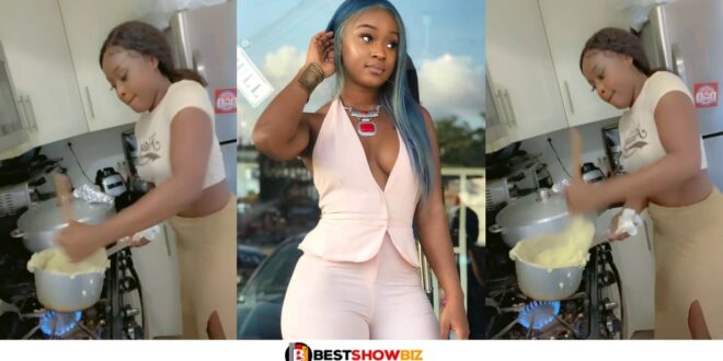 Efia Odo Proves She Is A Wife Material With Her Cooking Skills In New Video