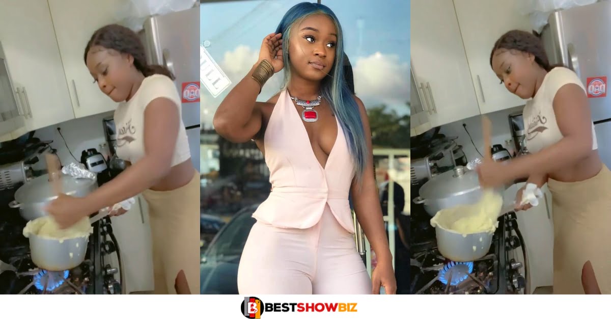 Efia Odo Proves She Is A Wife Material With Her Cooking Skills In New Video