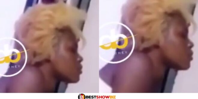 Lady spotted sitting on hot water after a man destroyed her 'Vjἆy' during hard fvck!ng (watch video)