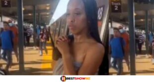 VIDEO: Lady Goes Out With Towel After Her Boyfriend Gave Her Broken Heart