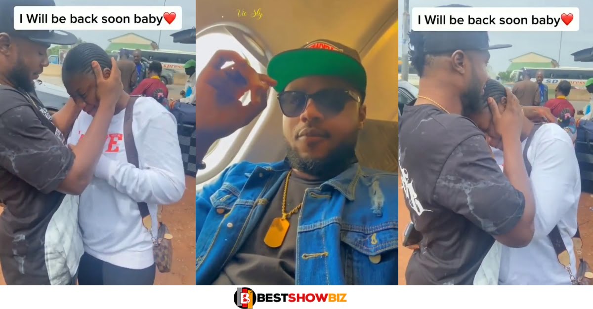 Lady Cries Like Baby at Airport as Boyfriend Travels to Dubai (Video)