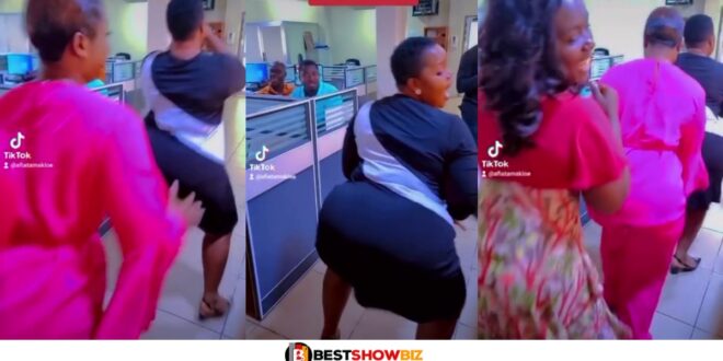 Multimedia Ladies Shakes The Big 'Tundra' While In Office (Video)