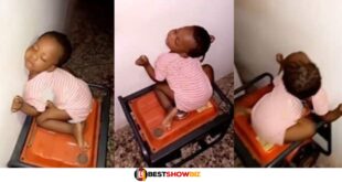 Mother Shares Video Of Her Baby Girl Sleeping on Generator - Watch