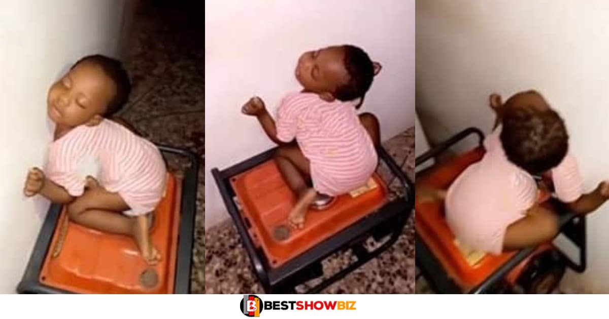 Mother Shares Video Of Her Baby Girl Sleeping on Generator - Watch