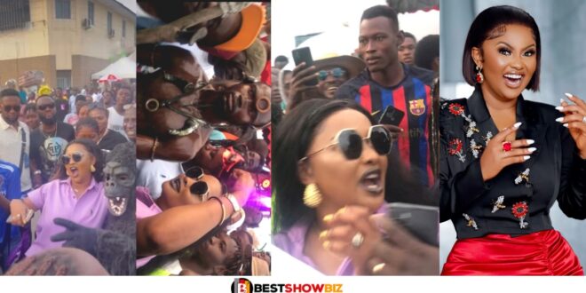 Nana Ama McBrown steals all attention at the Chalewote festival as hundreds mob her (Video)