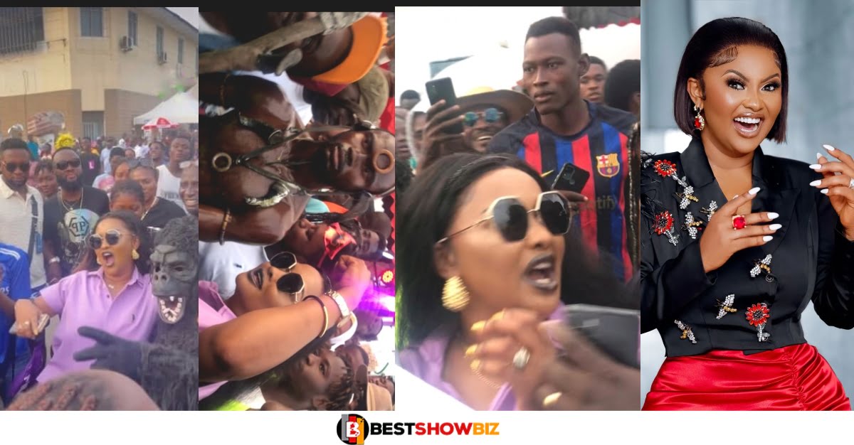 Nana Ama McBrown steals all attention at the Chalewote festival as hundreds mob her (Video)