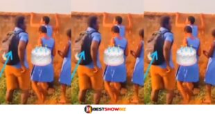 Watch trending Video of some SHS girls and boys jumping over the School wall to town to enjoy themselves (video)