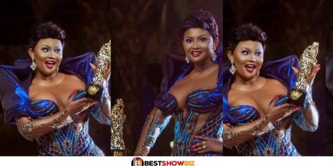 See How Nana Ama McBrown Displays Her 'Bl3st' for EMY Africa Awards announcement (Video)