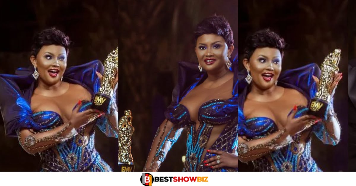 See How Nana Ama McBrown Displays Her 'Bl3st' for EMY Africa Awards announcement (Video)
