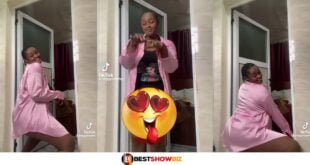 TikTok Star Peggy Lamptey Goes Half Nᾶk3t As She Shows How Big Girls Do It In Bed (Video)