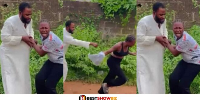 (Video) Lady Removes Her Clothes In Public After Being Prank With Scorpion On Her Dress