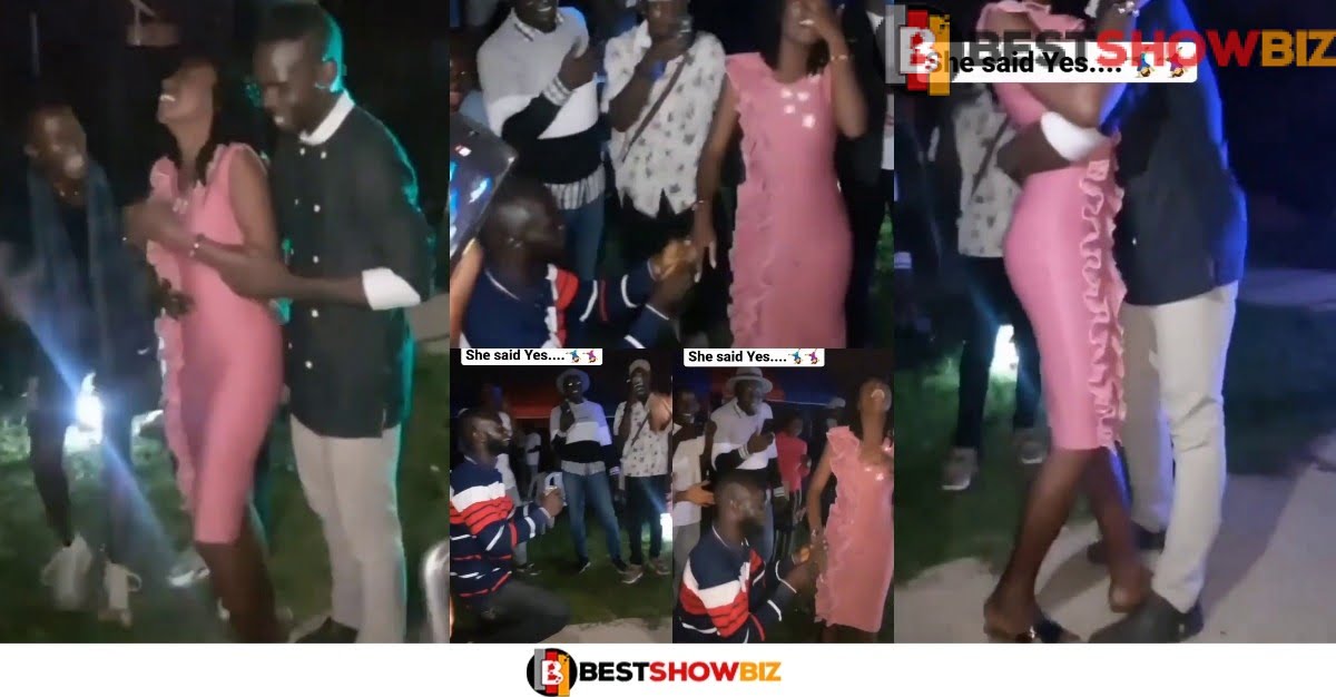 Video Of A Man Proposing To A Lady Who Is Being Romanced By Another Man Goes Viral
