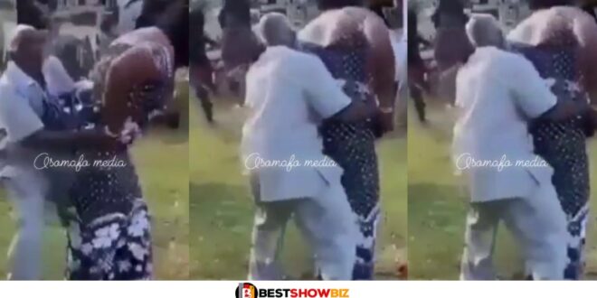 Watch How An Old Man Was Seriously Grinding A Woman At A Party (Video)
