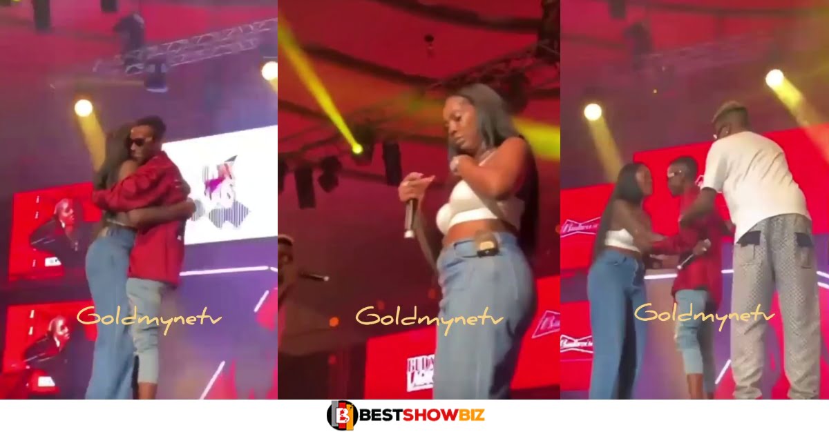Watch The Moment Tiwa Savage Checked Her Watch And Necklace After Male Fan Unexpectedly Hugged Her On Stage