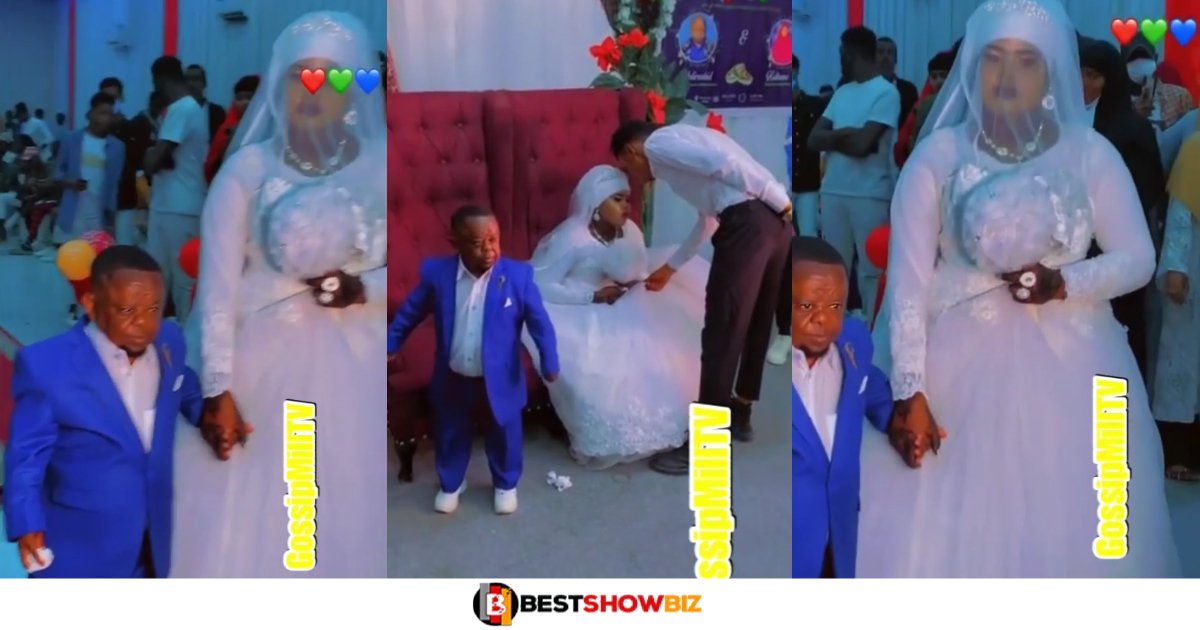 See Reactions As Video of a Tall Lady Getting Married to A 'Dwarf' Man Stirs Online