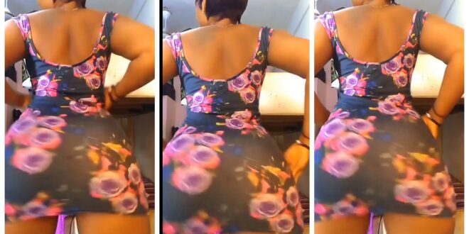 Lady shakes her big 'baka' whiles alone in a room (watch video)