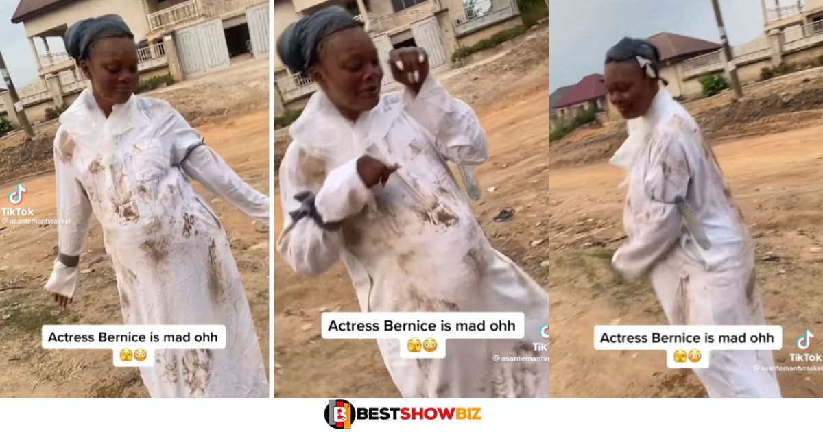 Netizens react to viral video of Actress Bernice Asare going crazy for sleeping with someone's husband. (watch)