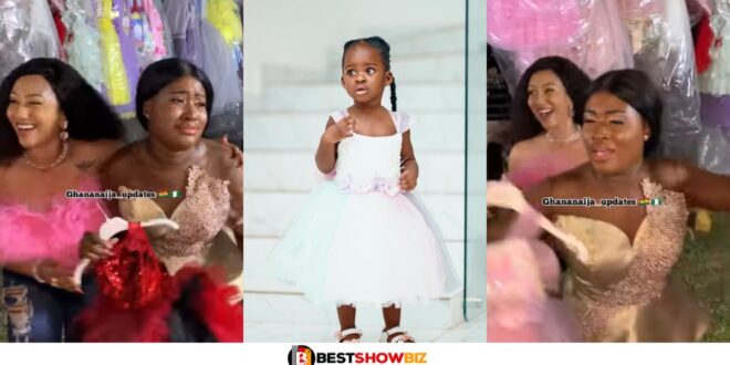 Fella Makafui gets emotional Over a dress she bought for her daughter (Watch video)
