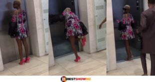 Watch The Moment A Slay Queen Disgraced Herself While Joining An Elevator (Video)
