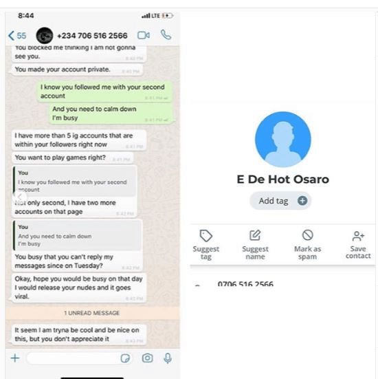 Lady leaks her own nvdἕs to outsmart a blackmailer trying to use the photos to blackmail her (see photos)