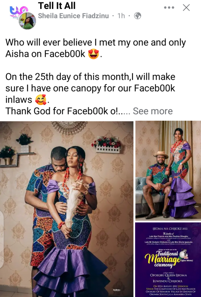 Beautiful Pre-Wedding Photos Drops As Man Set To Marry A Lay He Met On Facebook