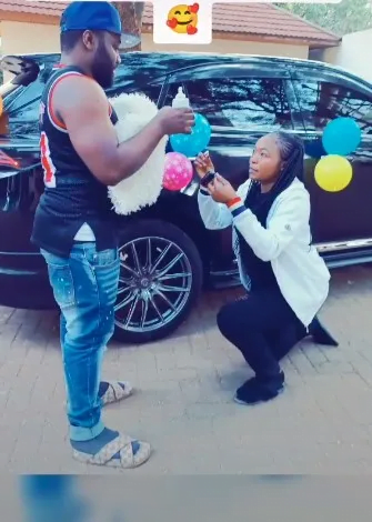 (Video) Beautiful Lady Proposes Her Her Boyfriend With A Brand New Car