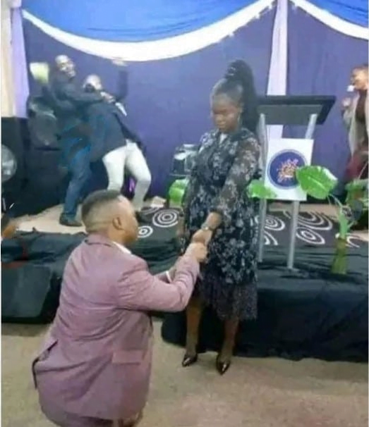 Junior pastor collapses as Senior pastor proposes to the choir leader in front of the church. (Both pastors were dating her without knowing)